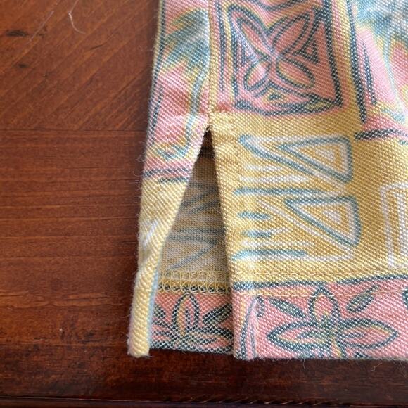 Paradise Blue Multicolor Tropical Print Knit Golf Shirt Polo Mens Size Large - Picture 5 of 7